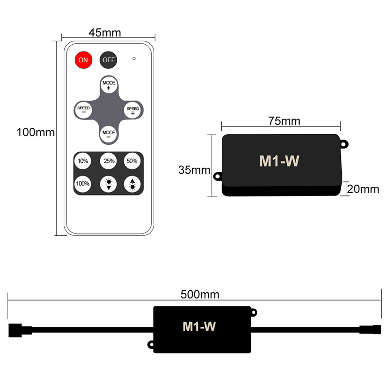 Outdoor Waterproof IP67 Single Color LED Controler With RF Remote Outdoor Waterproof IP67 Single Color LED Controler With RF Remote